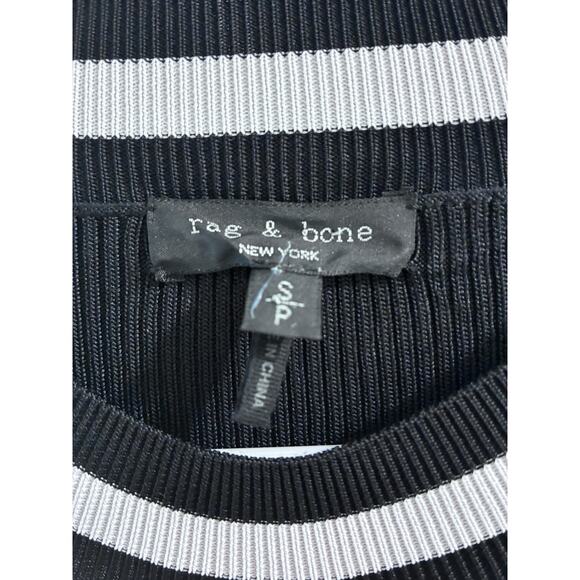 Rag & Bone Black Knit Ribbed Priya Pullover Crew Neck Sweater Size S - Picture 3 of 8